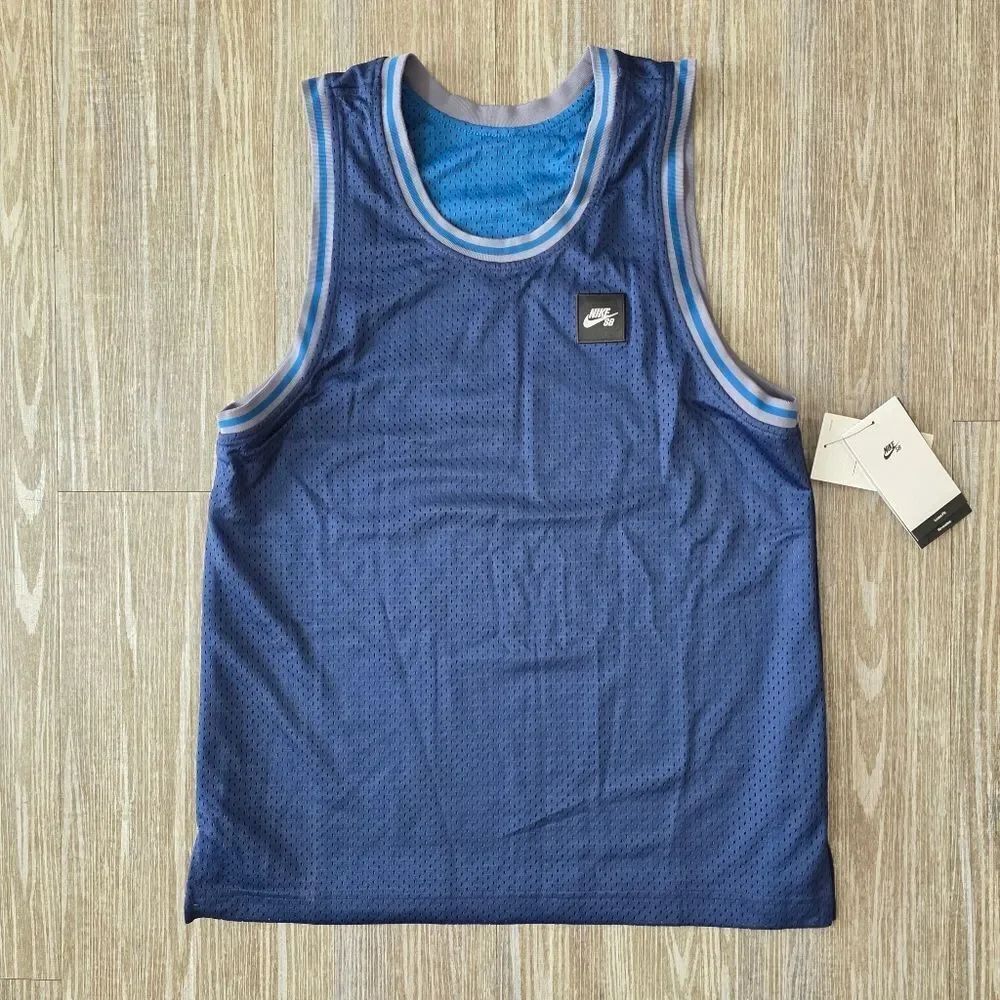 Nike SB Reversible Basketball Jersey Men's S Blue Grey Swingman New FN2597-410
